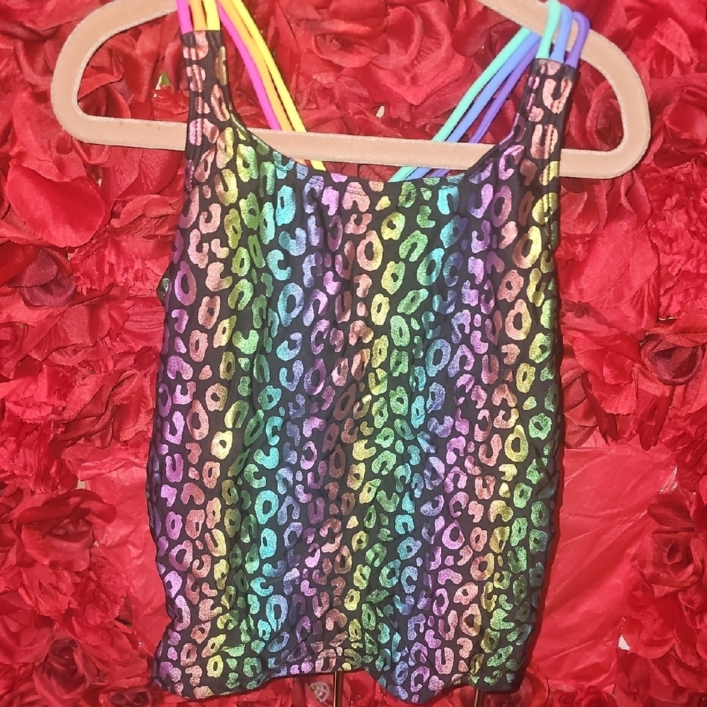 Circo Girls Multicolor Leopard Print Swim Top Soze 10/12